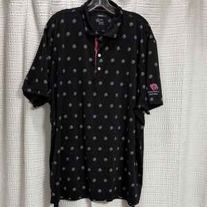 johnnie-O Black Polo white floral print SZ XXL branded Scottsdale National EUC